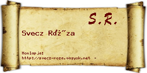 Svecz Róza névjegykártya